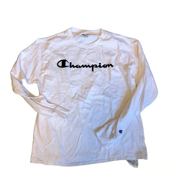 Champion Spellout Long Sleeve T Shirt Large - Picture 1 of 5